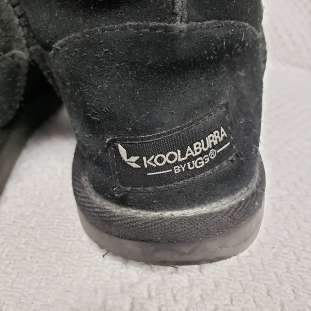 Koolaburra by Ugg Child Size 1 Victoria Short Boots Black Bows 1019372 Pre-owned